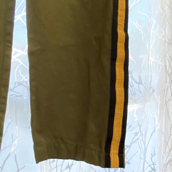 ZADIG & VOLTAIRE green yellow military side leg stripe Pomelo Linen Pants - Picture 9 of 14